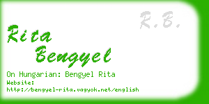 rita bengyel business card